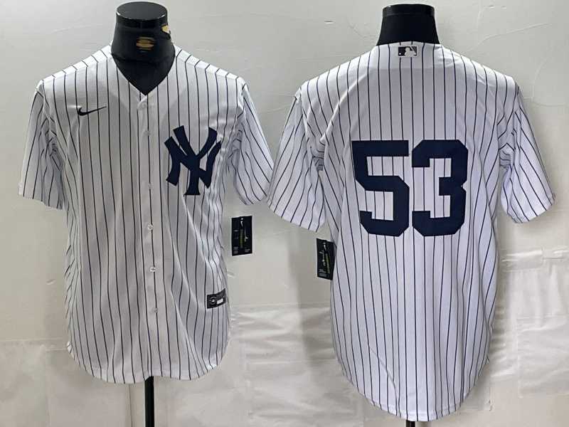 Mens New York Yankees #53 Bobby Abreu White Cool Base Stitched Baseball Jersey